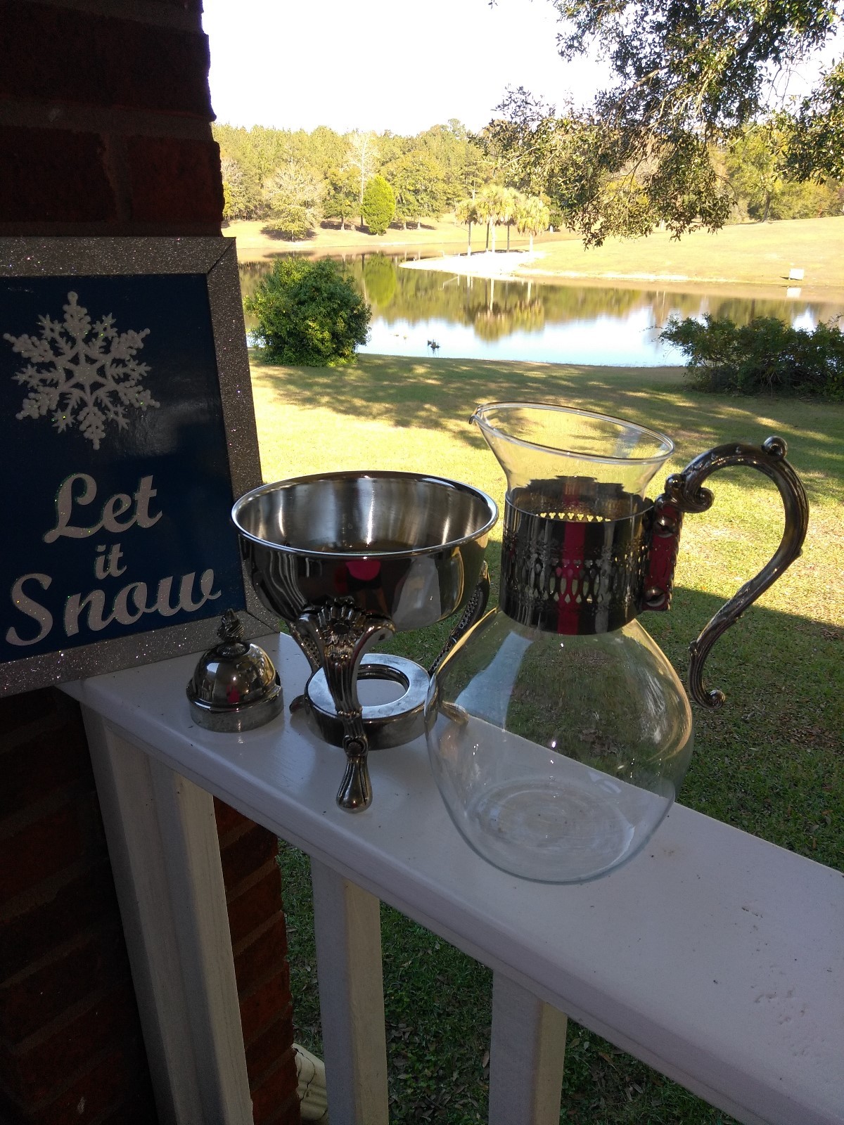 Vintage Silver Plated & Glass Coffee Decanter