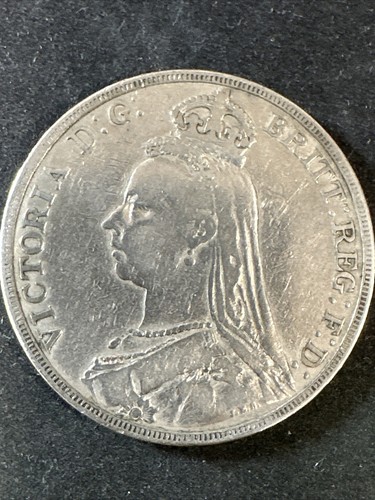 GREAT BRITAIN 1889 Silver (.925)coin 1 Crown Queen Victoria