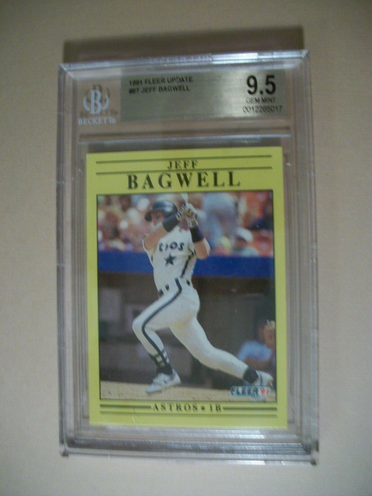 JEFF BAGWELL 1991 Fleer Update #U-87 BGS GEM MINT 9.5 Astros JEFF BAGWELL 1991 Fleer Update #U-87 BGS GEM MINT 9.5 Astros