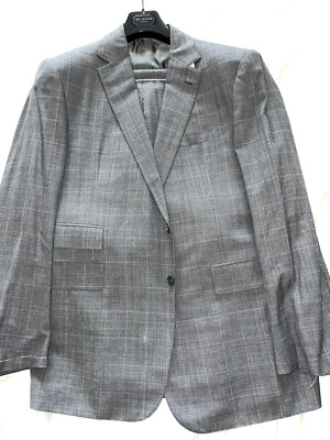 $5k NWT PURPLE LABEL Ralph Lauren 44R eu54 Gray 2 Pc Savile Row Plaid Wool suit