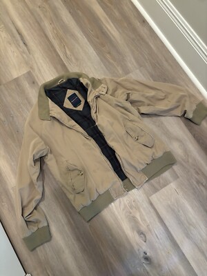 GANT Mens LARGE The Windcheater Harrington  Jacket Coat Beige Cream
