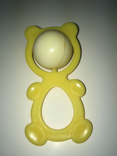 Vintage Coleco Cabbage Patch Kids Yellow Toy Bear-Shaped Rattle Accessory