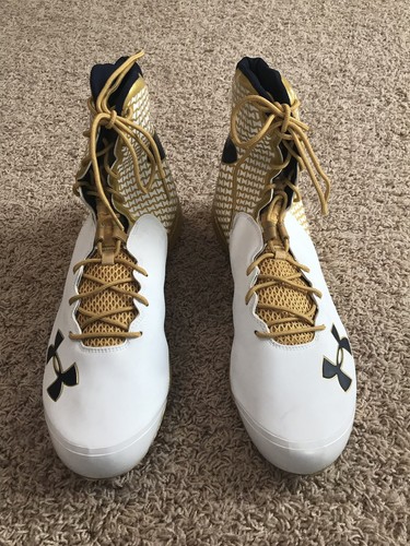 Notre Dame Irish Football Under Armour Team Issued 2016 Cleats Used Size 15 ND