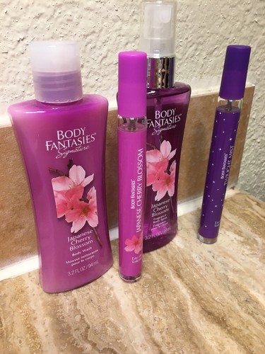 body fantasies new set body spray travel size mist japanese cherry blossom