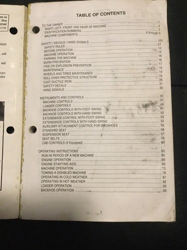 Case L Series Loader Backhoe Family Operators Manual 9-25886