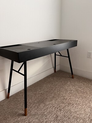 BoConcept Cupertino Black/Oak Desk (Leather Desk / Keyboard & Mouse Pad Included