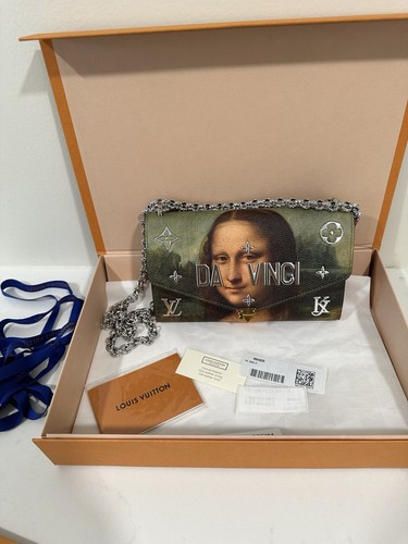 LOUIS VUITTON Masters Pochette Chain Wallet DA VINCI Mona