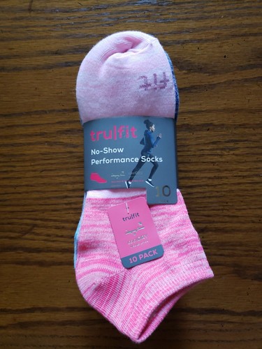 NWT Tru-fit No-Show Socks, Poly blend,  Assorted Colors- 10 Pack