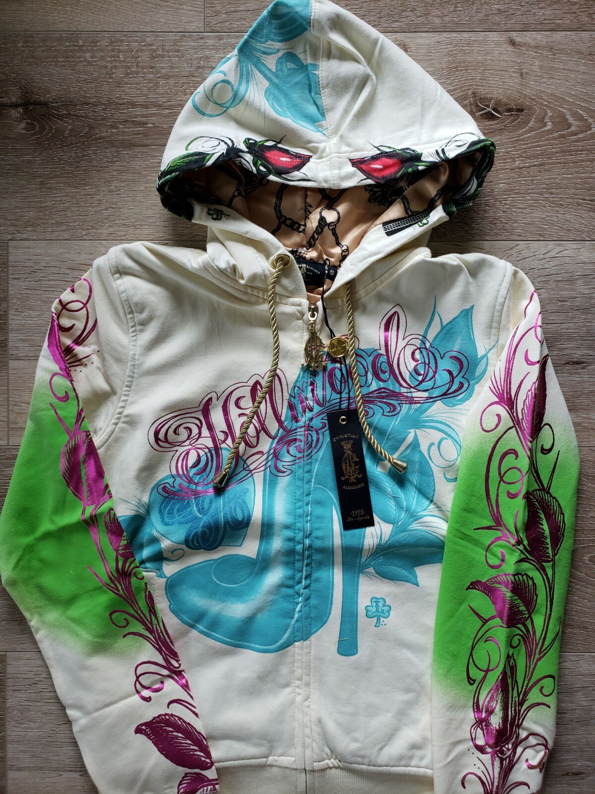 Christian Audigier & Ed Hardy Women Vintage Hoodie High Heel White