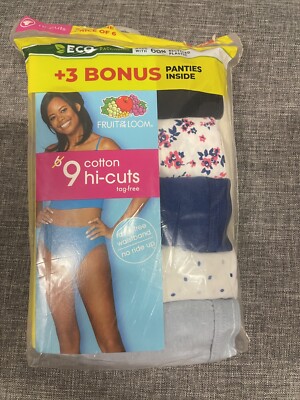 Fruit of the Loom Women's Hi-Cut Pack Of 9 Cotton Tag-less Ravel Free Waist S 6