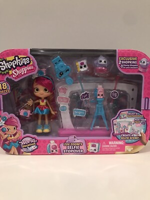 NEW Shopkins World Vacation Zoe Zoom's Selfie Stopover Shoppies Toy Doll  2016