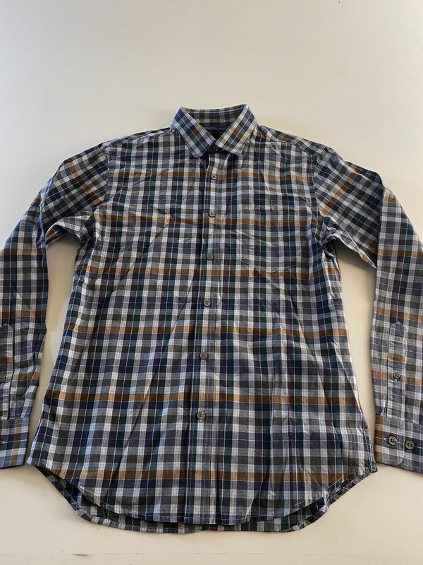 Banana Republic Soft Washed Check LONG SLEEVE SHIRT Small S 15 x