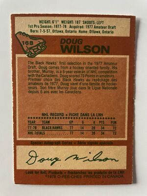1978 O-Pee-Chee Hockey #168 Doug Wilson RC