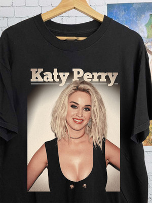 Katy Perry Short Sleeve Cotton Gift For Fan Black All Size T-Shirt KH938