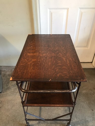 Antique 1900’s Cast Iron Collapsible Hospital Tray Cart RARE