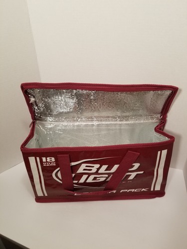 Bud Light Soft Sided Cooler 18 Pack Zip Up IU Indiana Hoosiers Crimson & Cream