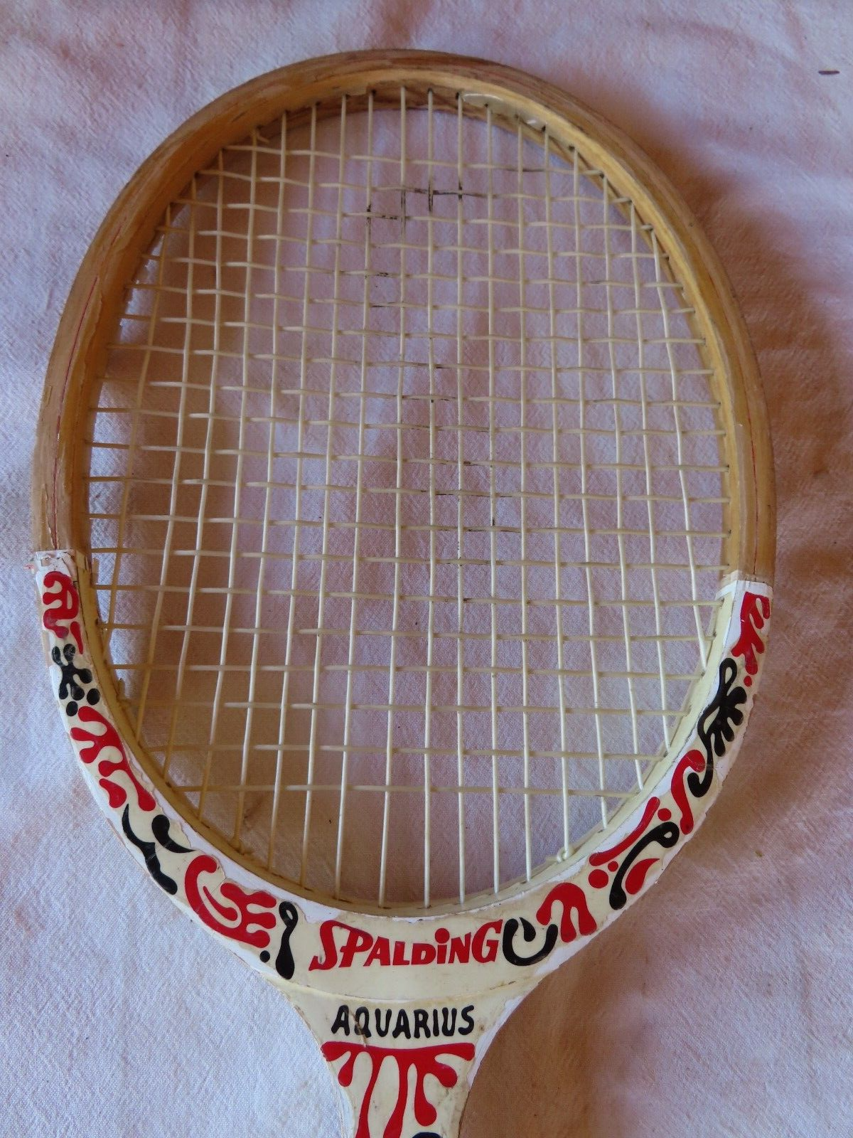 Vintage Spalding of Belgium AQUARIUS Wood Tennis Racquet