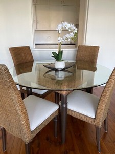 Round Glass Dining Table with six chairs | Dining Tables | Gumtree
