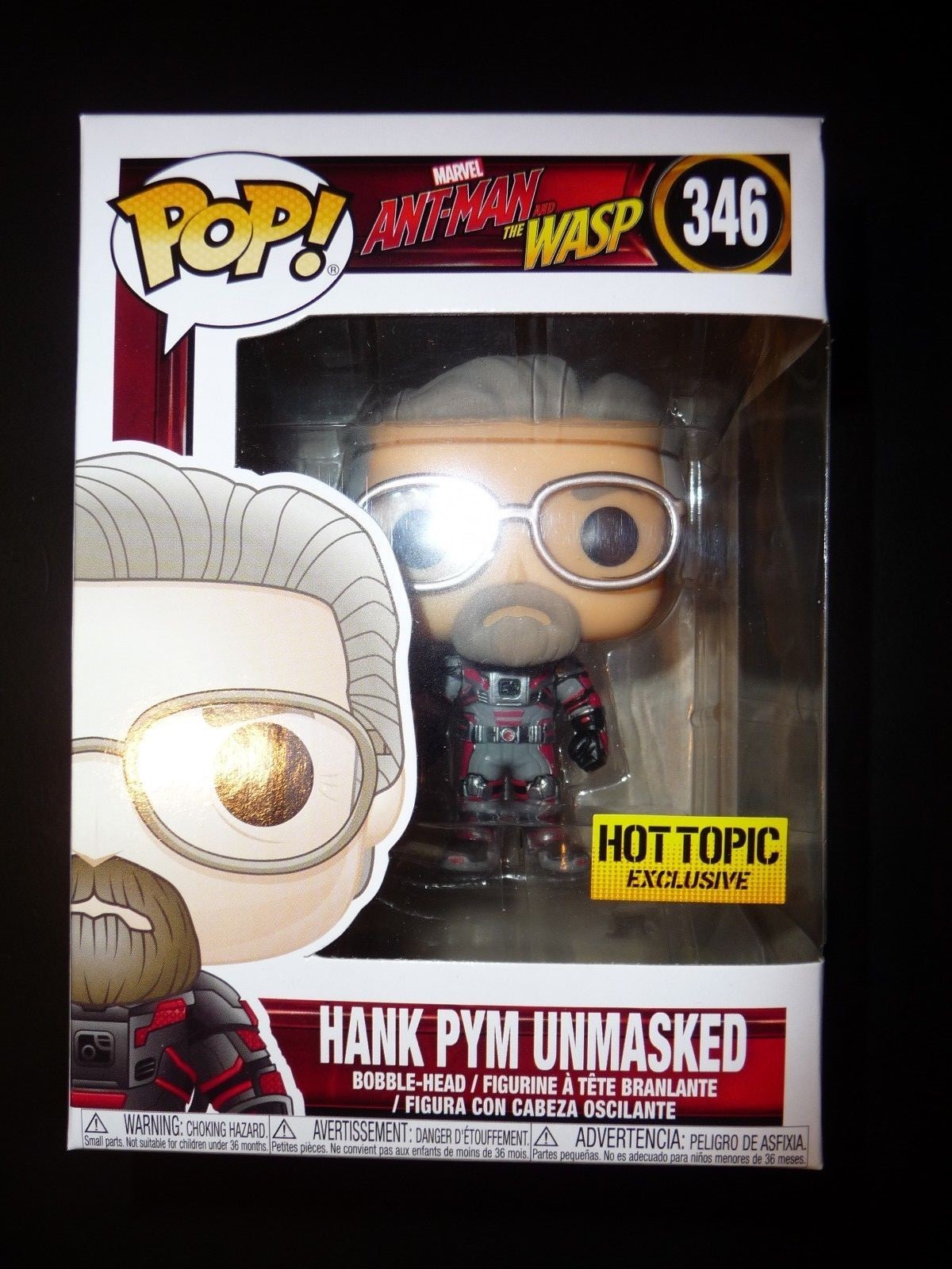 FunkoPop！346 HANK PYM UNMASKED 　限定版 Marvel Hank Pym Unmasked Funko Pop #346 Hot Topic Exclusive