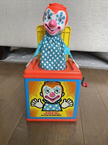 【1968 USA vintage】MATTEL びっくり箱　トラ　おもちゃ Vintage 1968 Tin Mattel Clown Jack in the Box Toy Wind Up