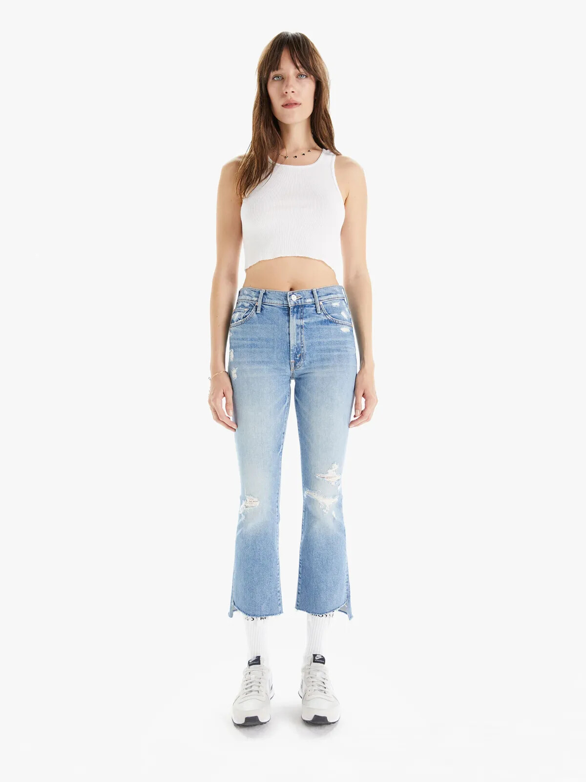 Pre-owned Mother Denim Insider Crop Step Fray Holy Melancholy Size 25, 27, 28, 29 $268