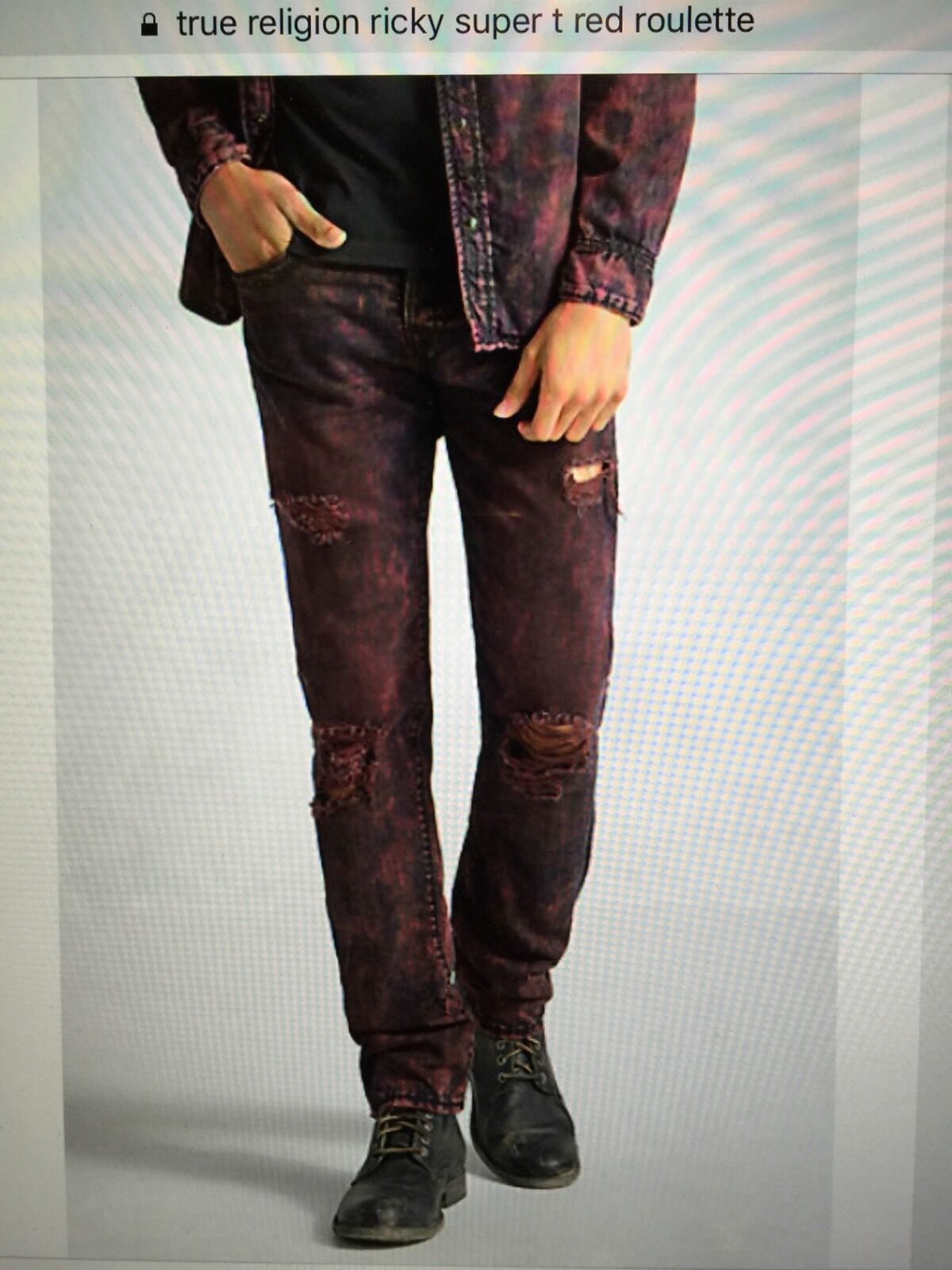 TRUE RELIGION RICKY SUPER T MEN JEAN CQAM RED ROULETTE TRUE RELIGION RICKY SUPER T MEN JEAN CQAM RED ROULETTE