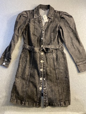 New INC International Concepts Women's Belted Denim Shirt Dress, Dark Indigo, 12