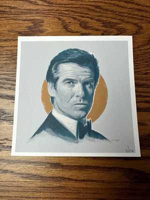 Tom Ralston - James Bond 007 Pierce Brosnan Portrait Art Print BNG | Mondo