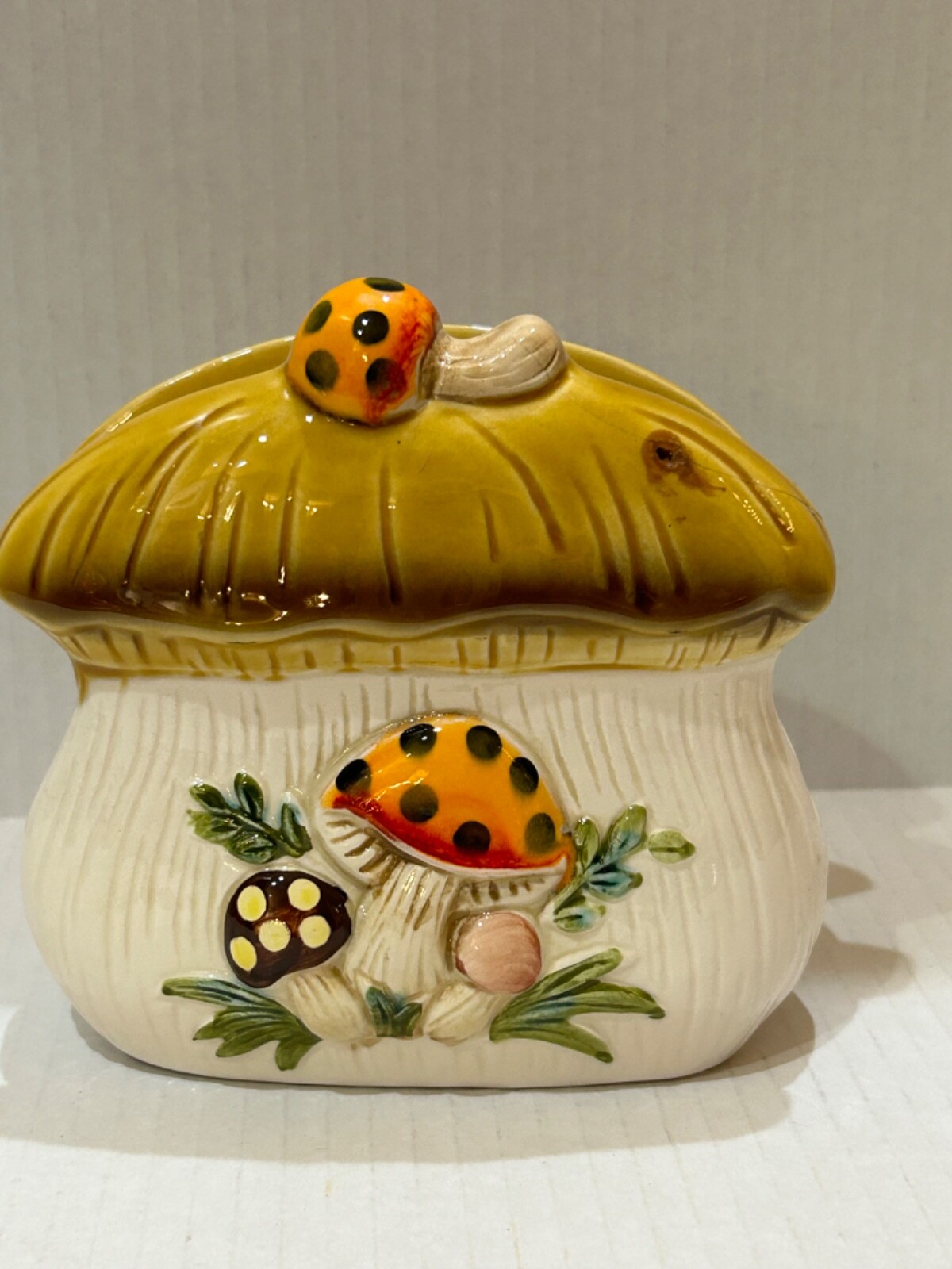 Vintage 1978 Sears Roebuck Merry Mushroom Ceramic Napkin
