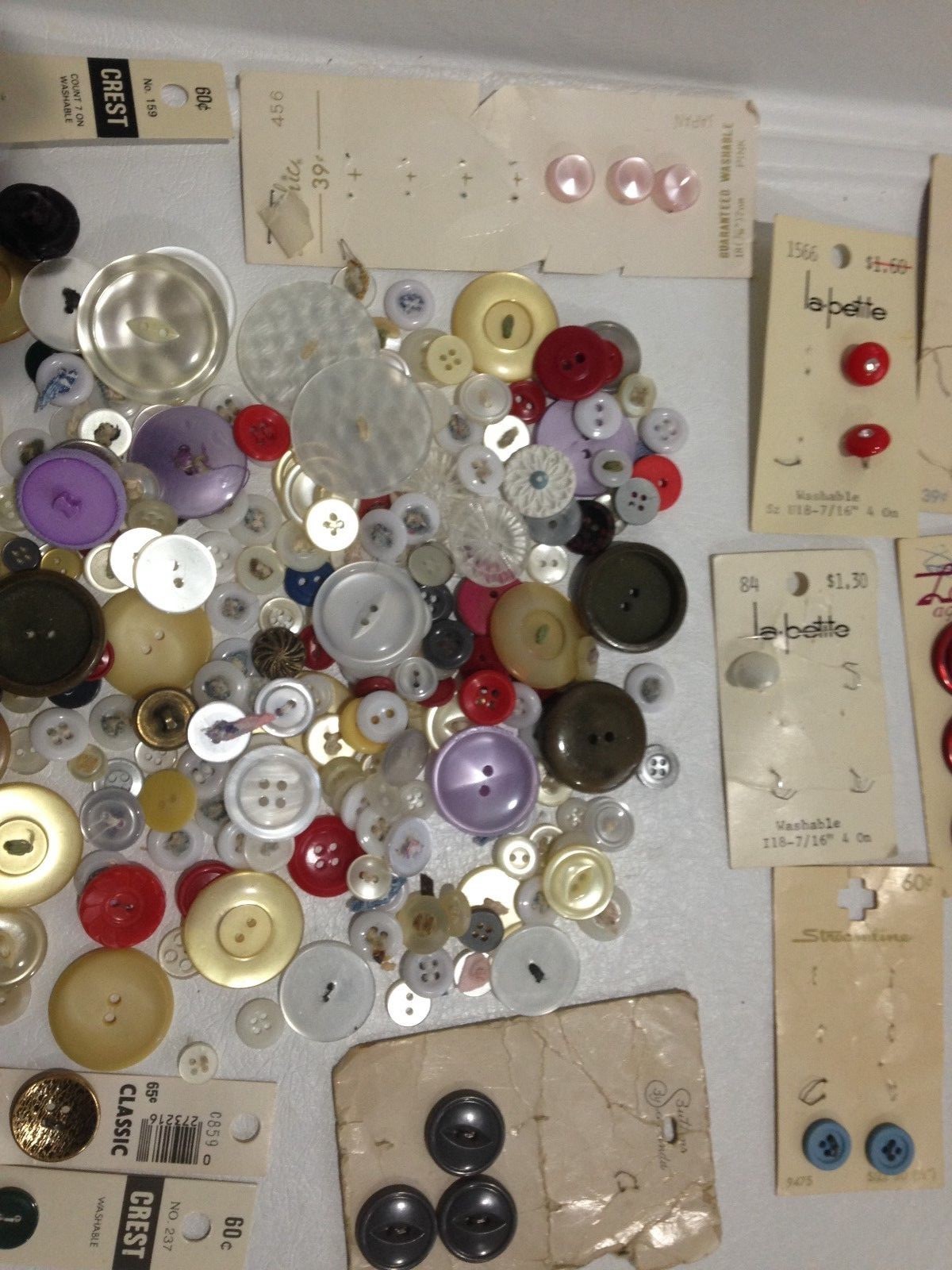MIXED LOT of OLD-VINTAGE Buttons~Some on Cards