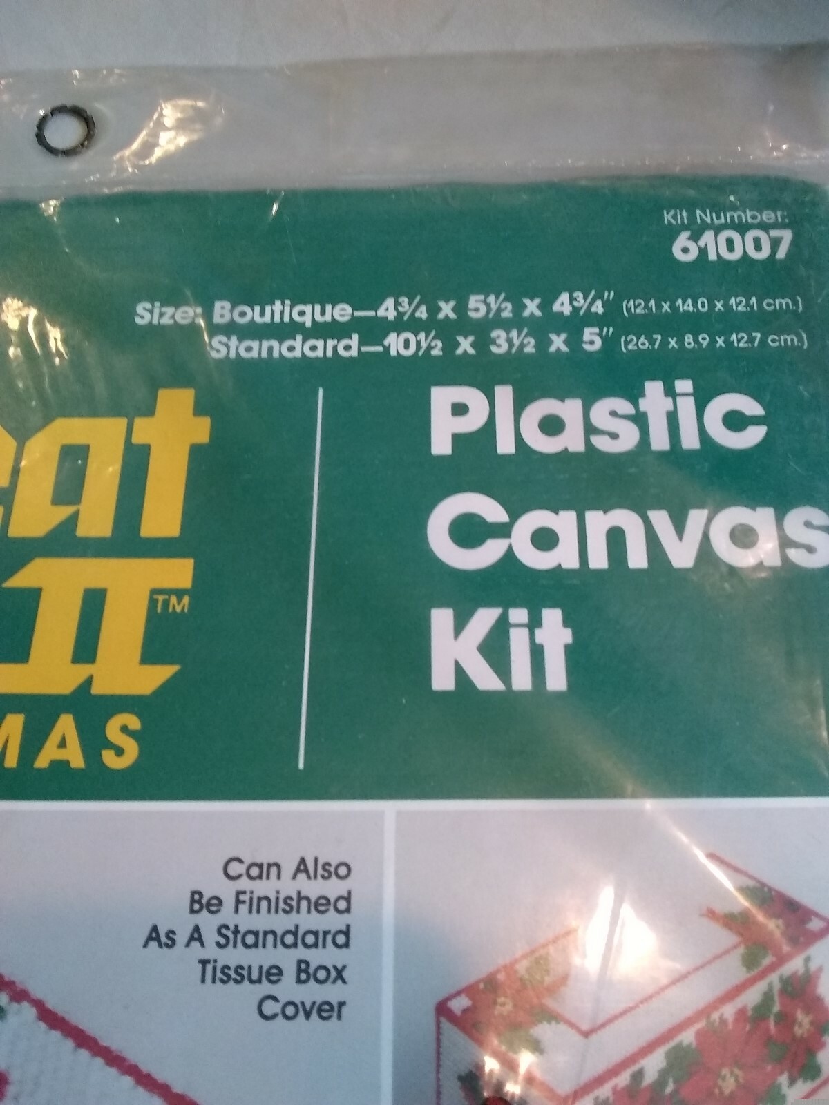 Bucilla Plastic Canvas Kit - Great Shapes for Christmas - Poinsettia Tissue Box