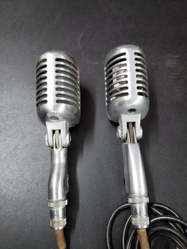 Vintage Microphone Shure Unidyne 55S and 55SW Elvis mic w 18' cords Tested Works