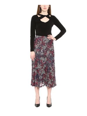 

MICHAEL MICHAEL KORS Женский черный топ с вырезами и длинными рукавами и V-образным вырезом