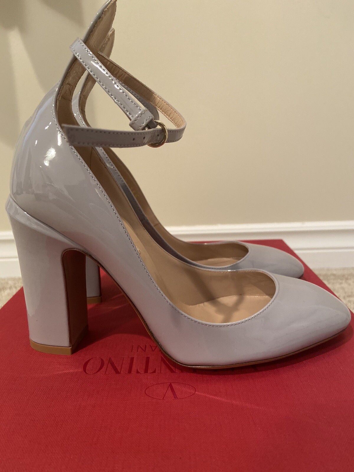 Auth Valentino Tango blue gray grey patent leather mary jane Auth Valentino Tango blue gray grey patent leather mary jane