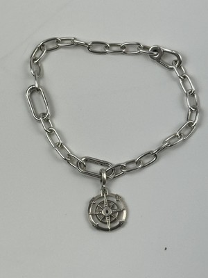 Pandora ME  Small-Link Chain And  Compass Medallion Charm