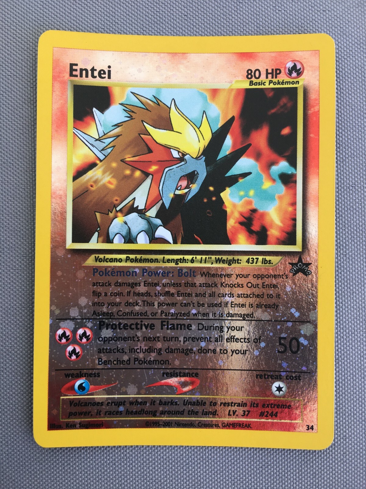 【ARS9・鑑定書付き】エンテイ　旧裏　拡張パック第3弾　ENTEI HOLO RARE Reverse HOLO Pokemon Card -Entei #34 Black Star Promo- NM | eBay