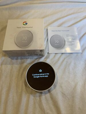 NEW Google Nest Thermostat Model G4CVZ Smart Programmable WiFi, Snow Color