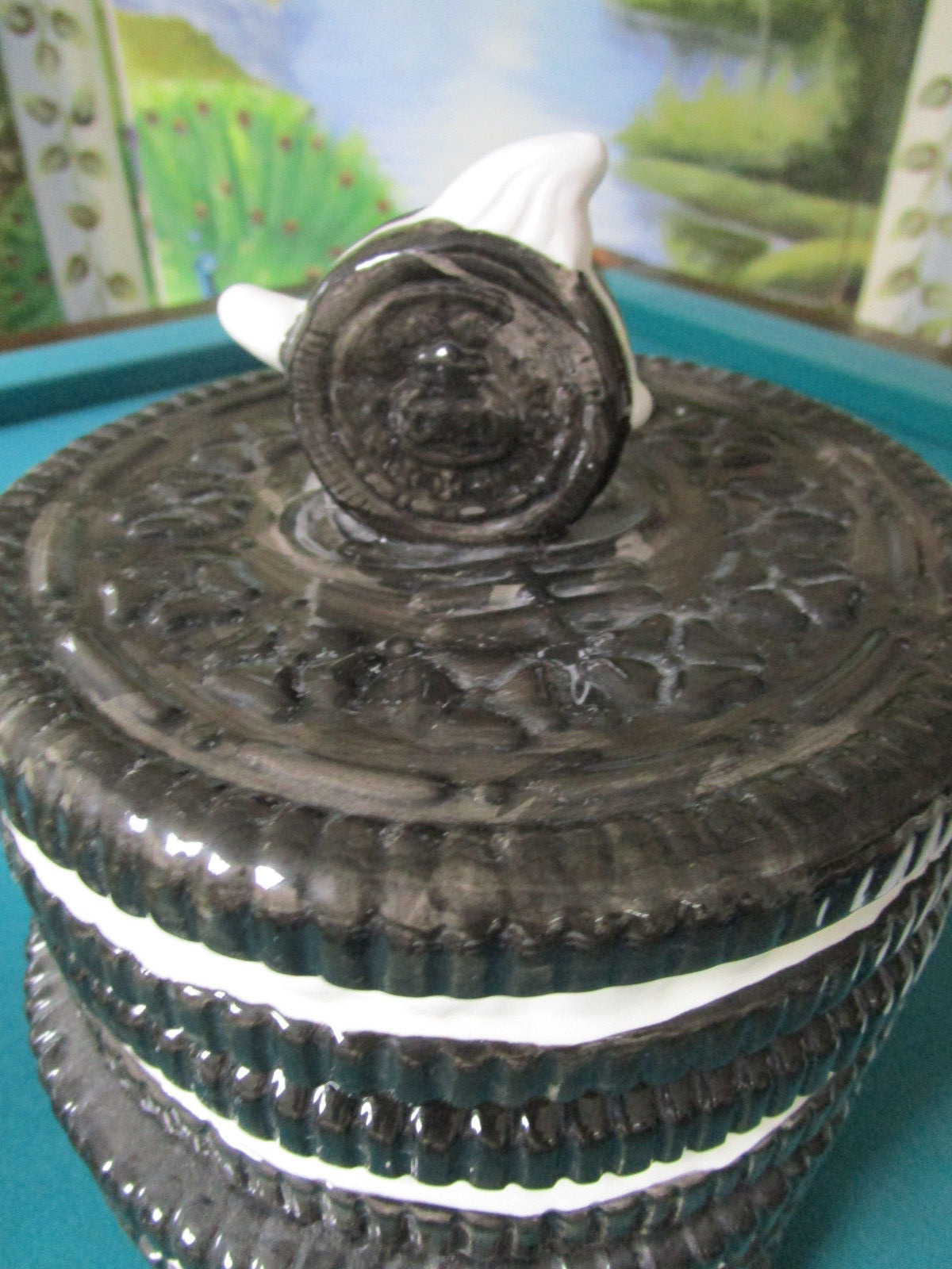 保存容器・ケース VINTAGE 1970s Nabisco Oreo Cookie Jar 1970's Vintage Stacked OREO Cookie Jar Container With Lid