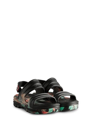 Женские босоножки HUNTER Womens Black Marbled 1 на платформе с цепкой танкеткой и ремешком на спине 5