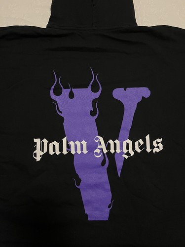 パーカー・フーディ Vlone x Palm Angels Hoodie New VLONE x Palm Angels Hoodie Black Purple 100% Authentic