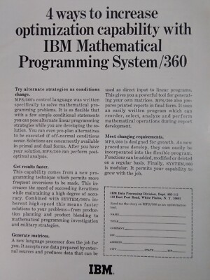 IBM Print Ad Original Rare Vtg 1968 Madmen Math Programming System 360 Tech Rare