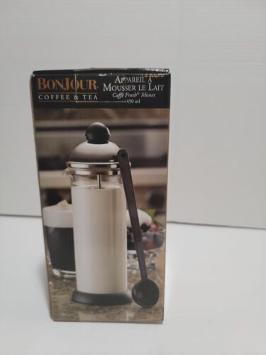 Bonjour 16 Oz Milk Frother Coffee Tea Creamy Rich Froth Meas
