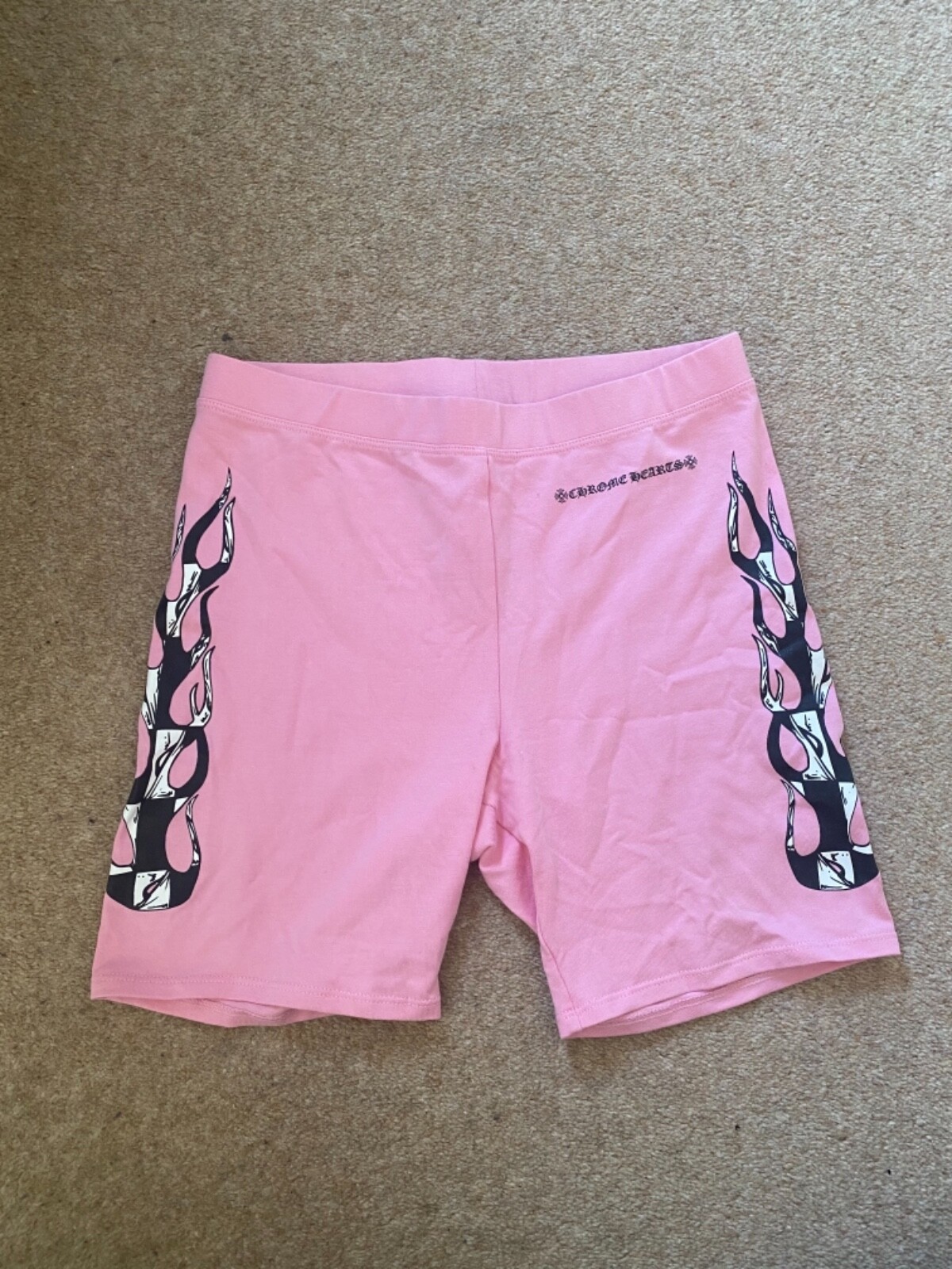 コラボ♪【CHROME HEARTS × MATTY BOY】FLAMES BIKER SHORTS Chrome Hearts Matty Boy Flames Bike Shorts White – LacedUp