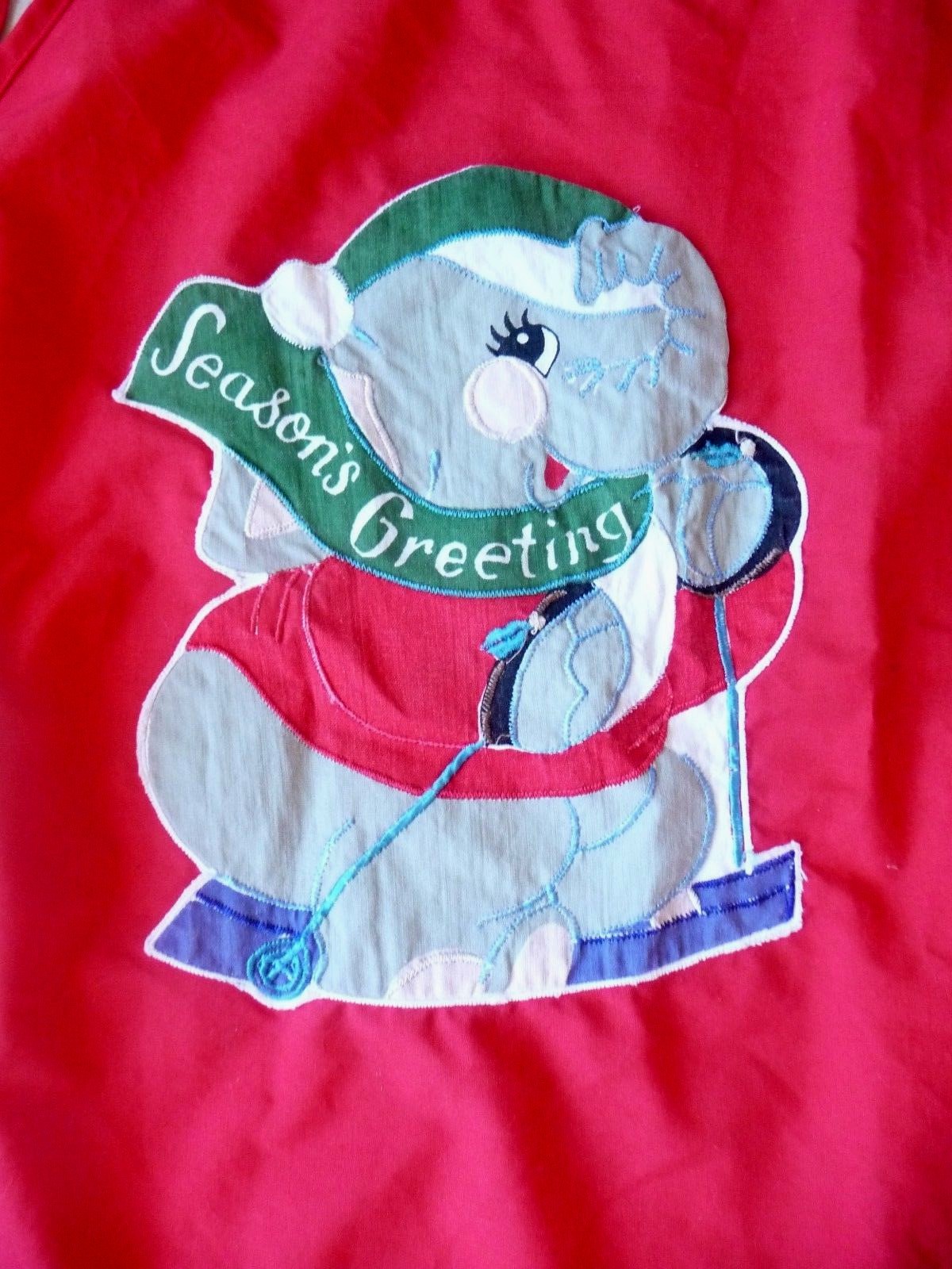 Vintage Christmas Half Apron Season's Greetings