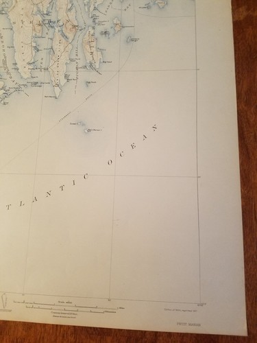 1917 u.s. Geological Survey topography map of Maine petit Manan quadrangle 20x16