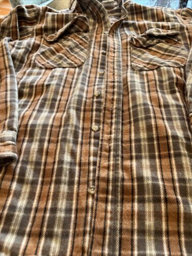 Carhartt Mens Sz L Flannel Button Up Shirt