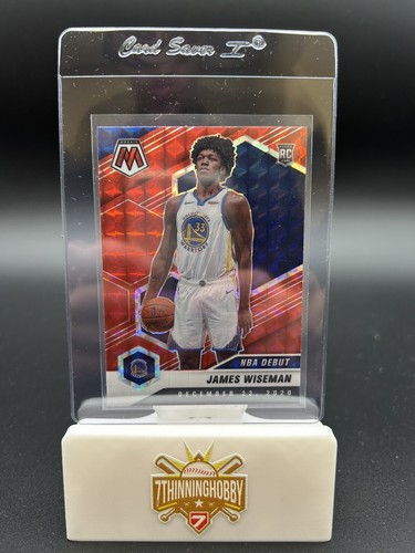 【希少】NBA James Wiseman 赤ウェーブパラレル 2020-21 Panini Mosaic NBA Debut Red Wave Prizm James Wiseman