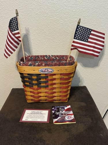 1998 Vintage Longaberger 25th Anniversary Basket American Flag