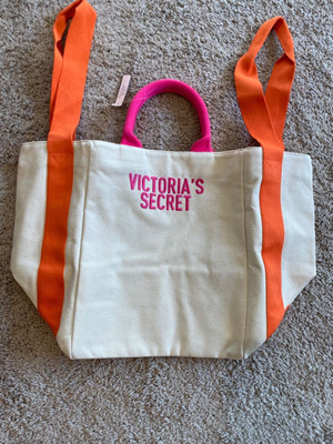 Victoria's Secret BOMBSHELL SUMMER Weekender Tote Bag Beige Orange Pink NWT