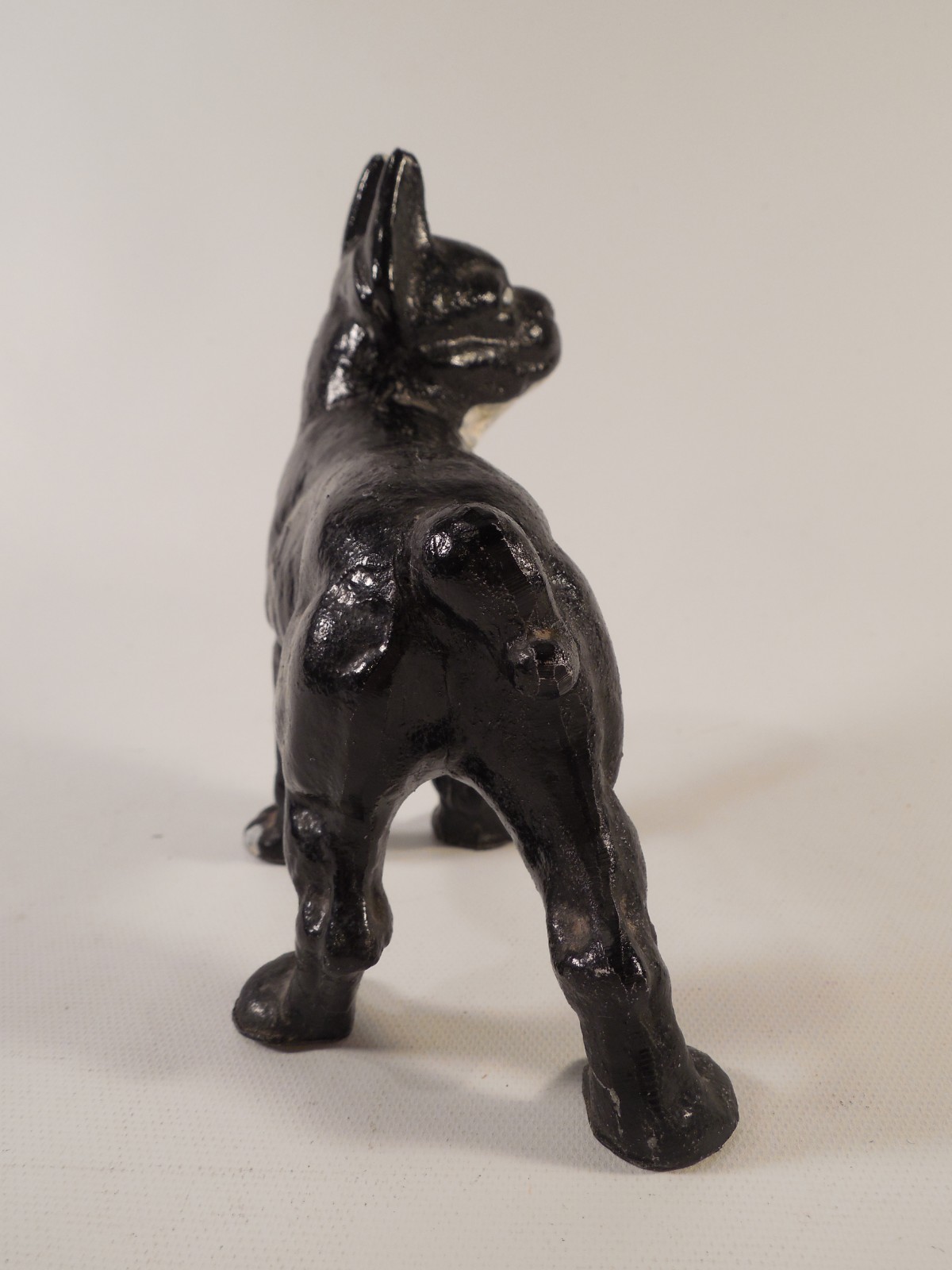 Metal Black White French Bull Dog Miniature Decorative Doorstop Boston Terrier